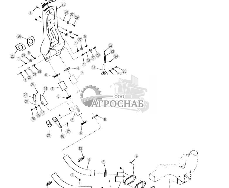 Воздуховод переднего стеклообогревателя кабины, стандартные органы управления - ST765174 500.jpg